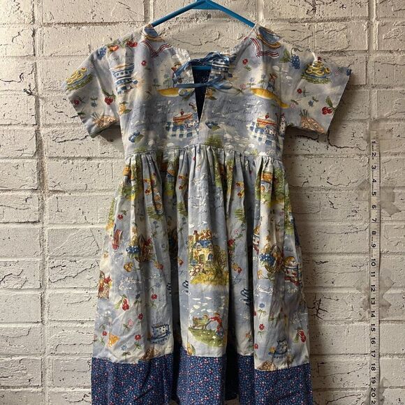 Homemade Vintage Girls Dress Monet Floral Country Farm Boho - Picture 6 of 8